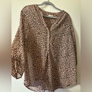 Maurices Cheetah Print Blouse (1X)